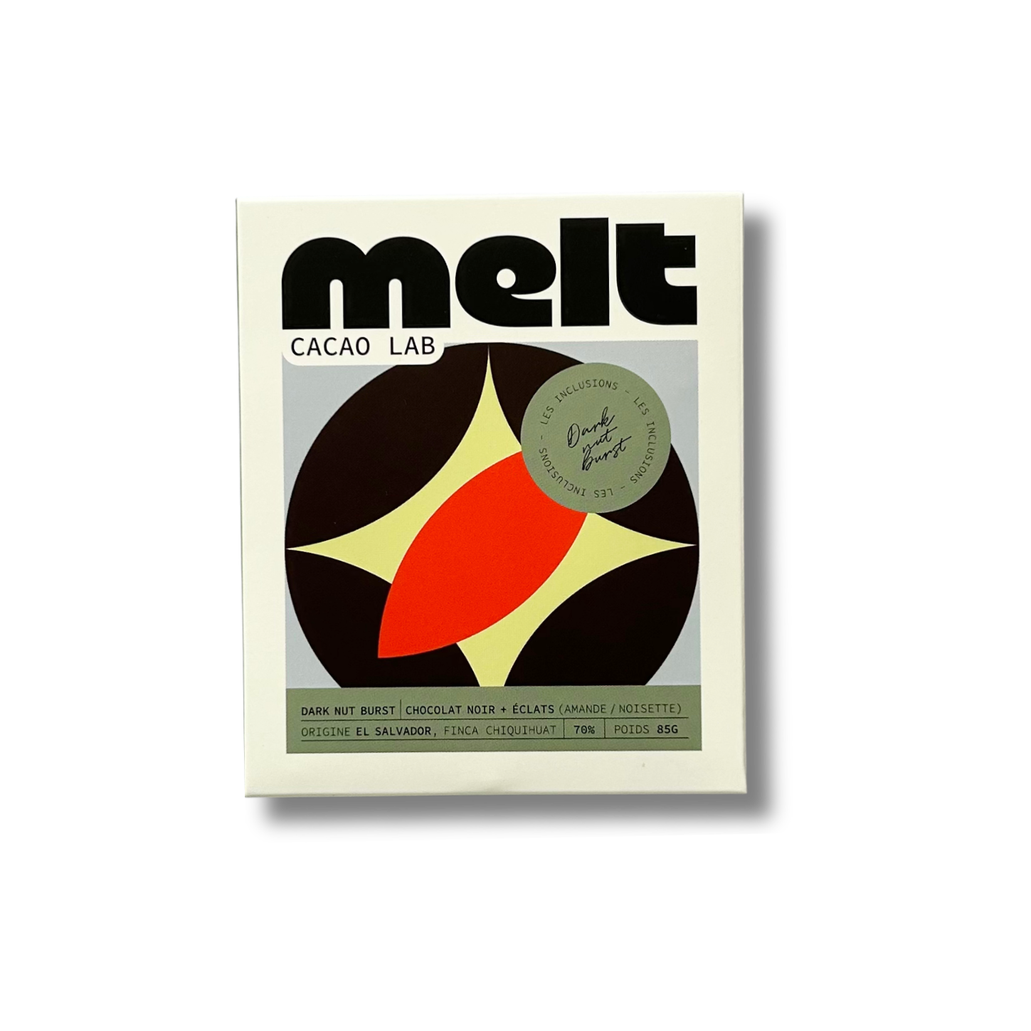 NUT BURST 70% - CHOCOLAT NOIR ÉCLATS D'AMANDES ET NOISETTES - EL SALVADOR