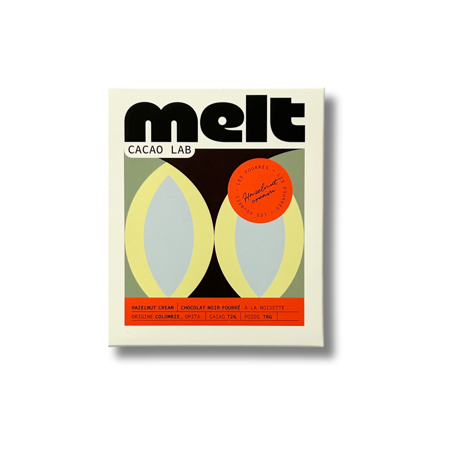 HAZELNUT CREAM 72% - CHOCOLAT NOIR CRÈME DE NOISETTE - COLOMBIE