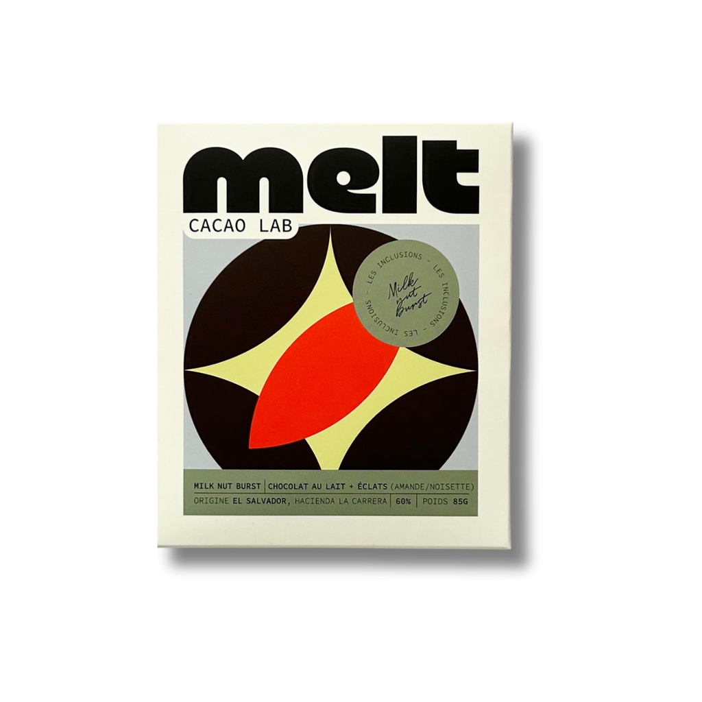 NUT BURST 60% - CHOCOLAT AU LAIT ÉCLATS D'AMANDES ET NOISETTES - EL SALVADOR