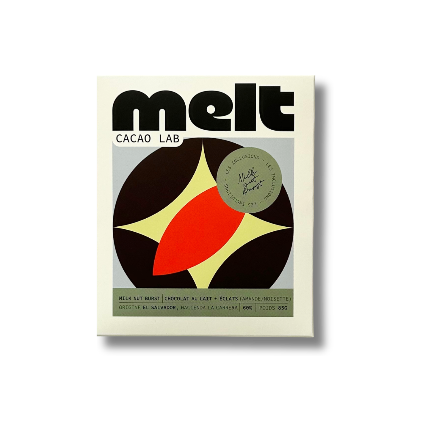 NUT BURST 60% - CHOCOLAT AU LAIT ÉCLATS D'AMANDES ET NOISETTES - EL SALVADOR