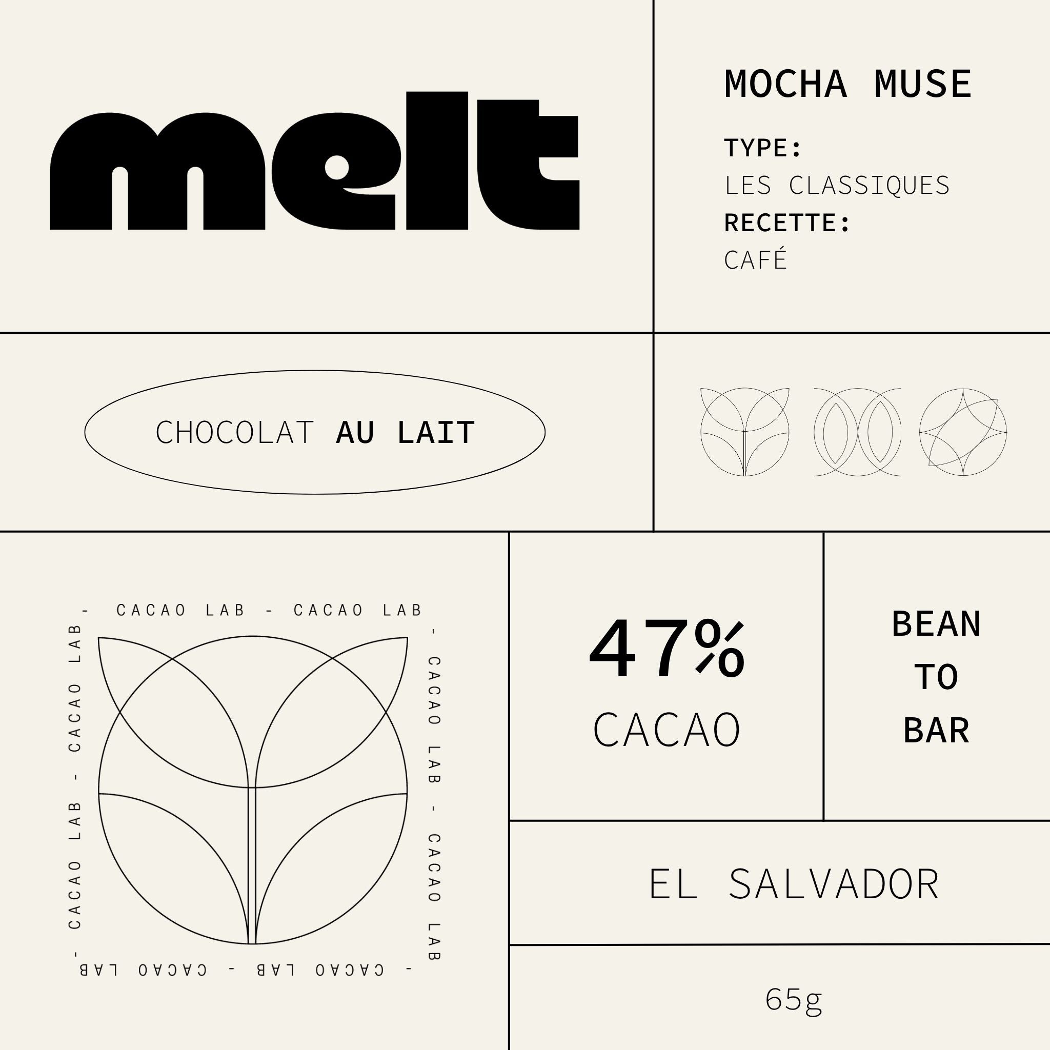 MOCHA MUSE 47% - CHOCOLAT AU LAIT & CAFÉ - EL SALVADOR